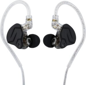 In-Ear Monitor Oordopjes 1BA + 1DD – Bedrade HiFi Oortjes met Hybride Driver – Gaming en Muziek Oordopjes met Microfoon – Zwart