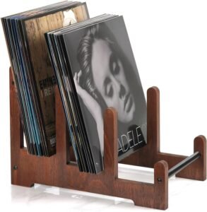 Platenstandaard voor Vinyl Platen – Grammofoon Plaathouder en Brochurehouder voor Magazines en Boeken – Display Rek 37 x 27 x 24 cm
