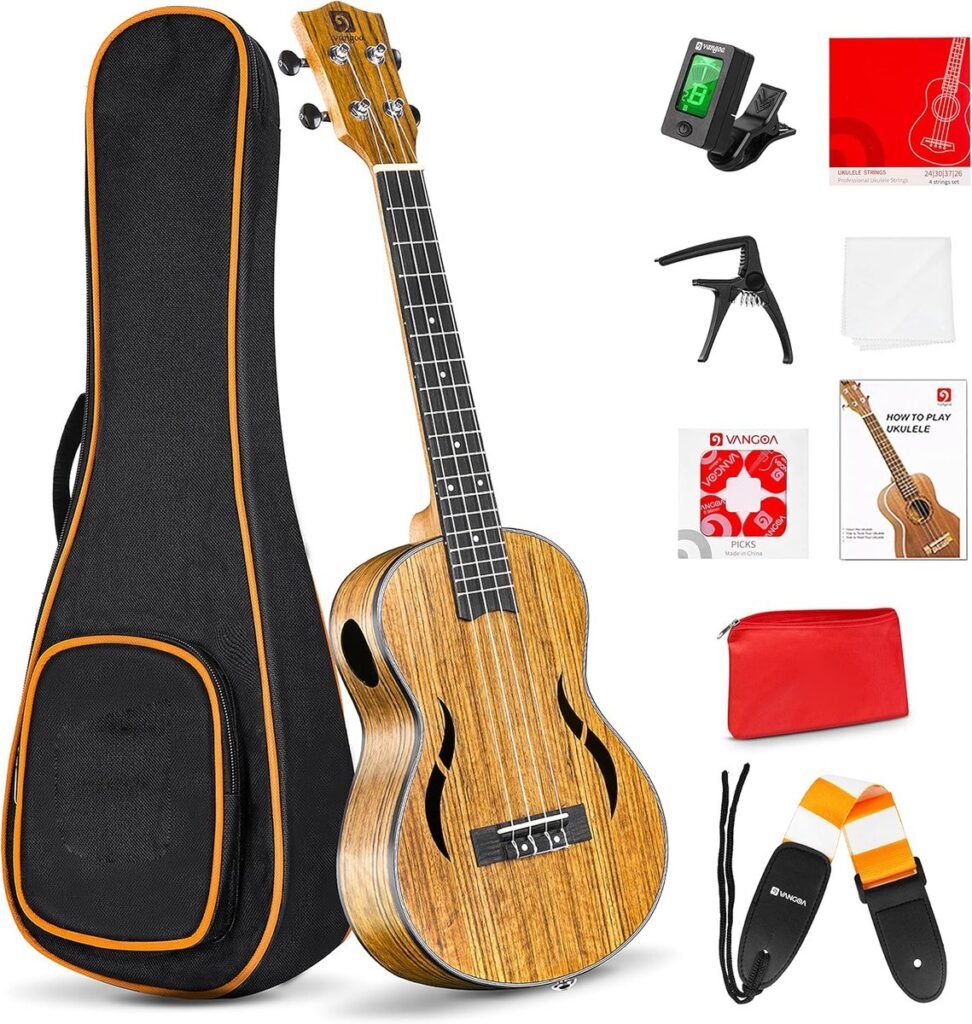 26 inch tenor ukulele van walnoothout met draagtas, akoestische Hawaïaanse ukelele voor beginners en gevorderden