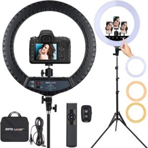 LED Ringlamp 21 inch – Ring Light met Statief voor Video, Vlog en Fotografie – Touch Panel en Afstandsbediening – CRI 97