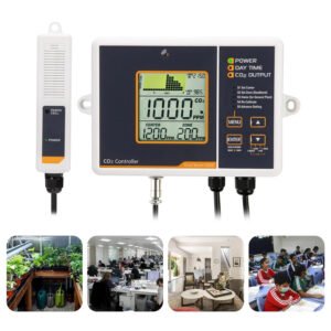 CO2 Meter met Externe Sensor – Kooldioxide Detector met NDIR Sensor – Voor Kas, Woning en Hydrocultuur – 4,6 Meter Kabel