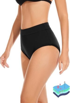 Menstruatie zwemslip voor meisjes en vrouwen lekvrije bikini onderbroek zwart S