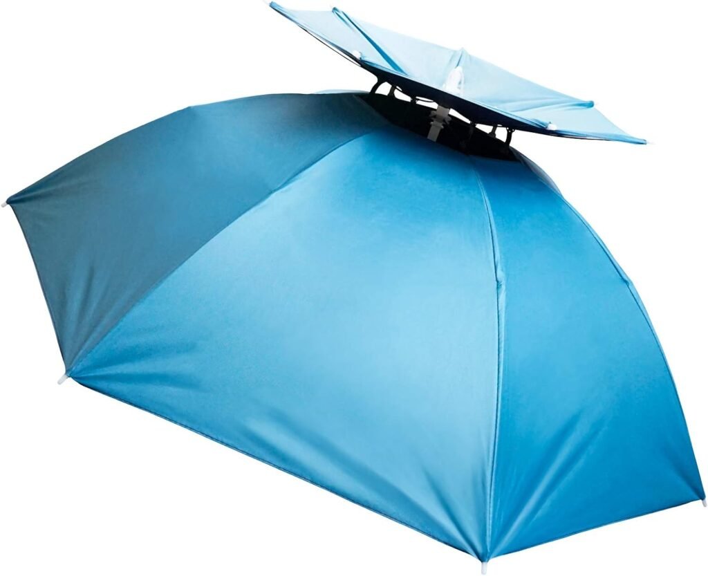 Paraplu hoed set 2 stuks - Handenvrije opvouwbare regenhoed voor buitenactiviteiten in blauw met UV-bescherming