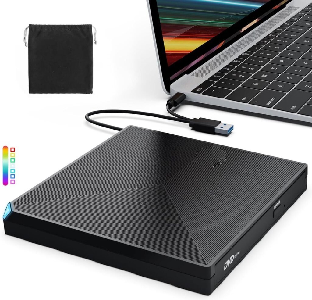Externe CD DVD RW drive USB 3.0 met Type-C aansluiting voor laptop en desktop