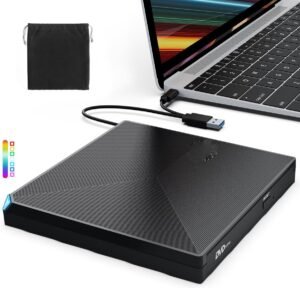 Externe CD DVD Drive USB 3.0 – Draagbare CD DVD Brander En Lezer – Type-C Compatibel Voor Laptop, Desktop En Mac – Windows En Linux Ondersteuning