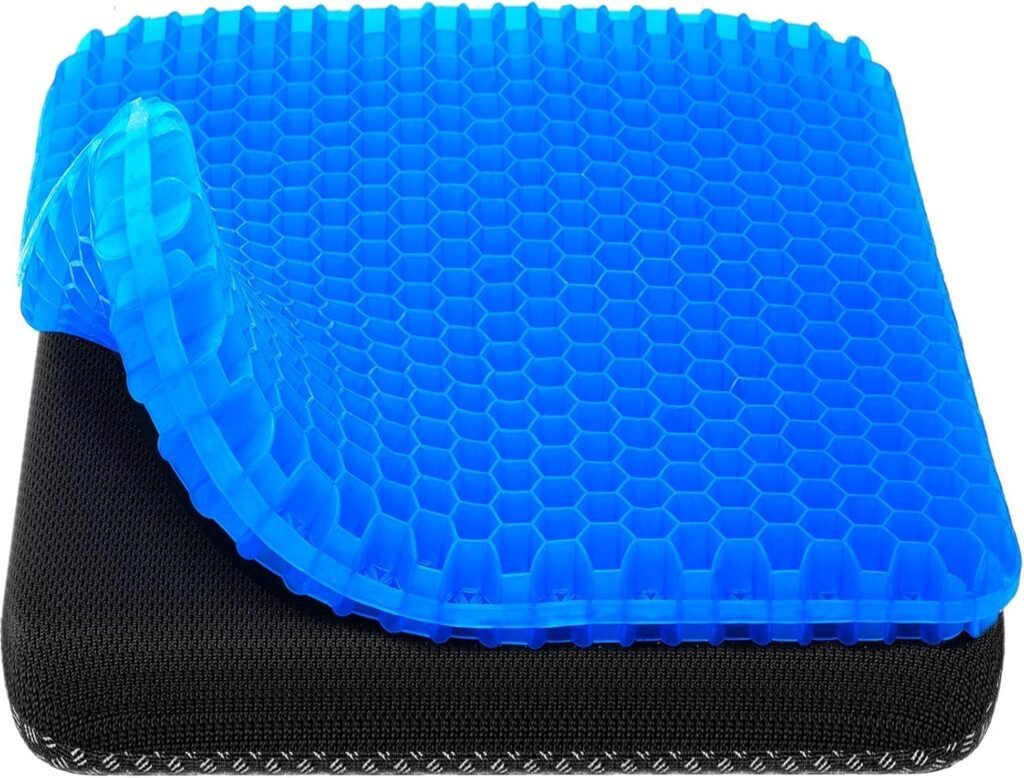 Gel zitkussen honingraat antislip drukverlagend voor auto bureaustoel en rolstoel breathable design