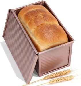 Toastbrood Bakvorm met Deksel – Rechthoekige Broodvorm met Antiaanbaklaag – Bakblik voor Oven, Cake en Sandwichbrood – 2,2 lb Deegcapaciteit