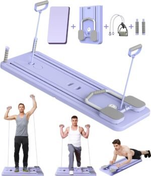 Opvouwbaar pilates reformer board ab trainer met automatische terugvering en weerstandskoord voor buikspieren thuis gym