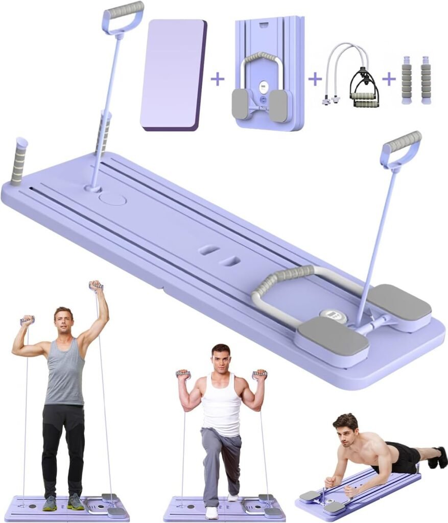 Opvouwbaar pilates reformer board ab trainer met automatische terugvering en weerstandskoord voor buikspieren thuis gym