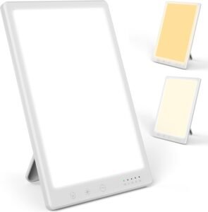 Daglichtlamp 10000 Lux – UV-vrije Lichttherapielamp met Verstelbare Houder – Aanraakbediening en 3 Kleurtinten – Voor Werkplek en Thuisgebruik