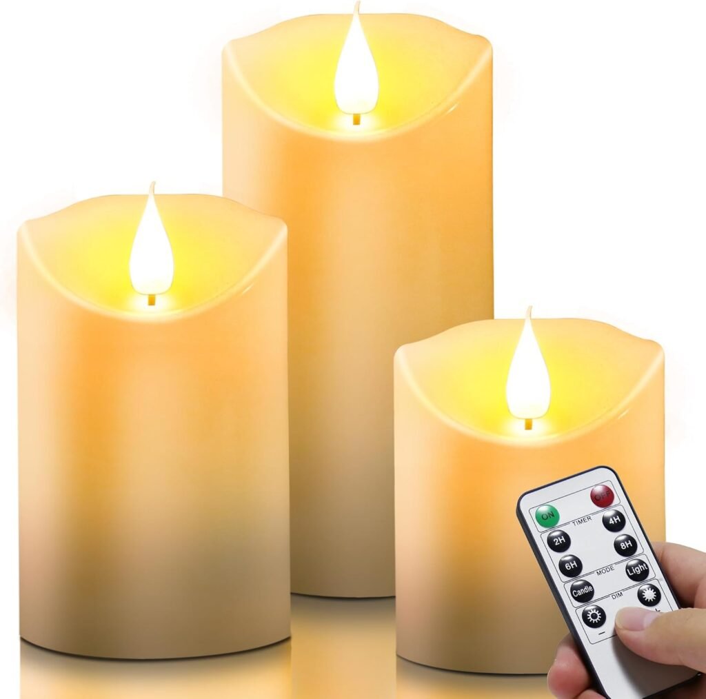 LED flameloze kaarsen set met waterdichte elektrische kaarsen, afstandsbediening, timerfunctie en flikkerend licht voor binnen en buiten decoratie