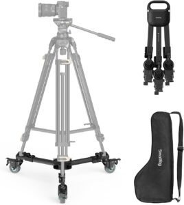 Statief Dolly Heavy Duty – Verstelbare Camera Dolly voor Fotografie en Video – 360° Roterende Wielen – Opvouwbaar, 20 kg Draagvermogen