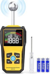 Digitale Vochtmeter met LCD-display – Vochtigheidsmeter voor Muren, Vloeren en Bouwmaterialen – Geluidsalarm – Meetdiepte 5-40 mm