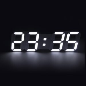 3D Digitale LED Wekker – TafelkLok met Wandklok Functie en Nachtlamp – Dimbare Klok met Kalender, Thermometer en Sluimerfunctie