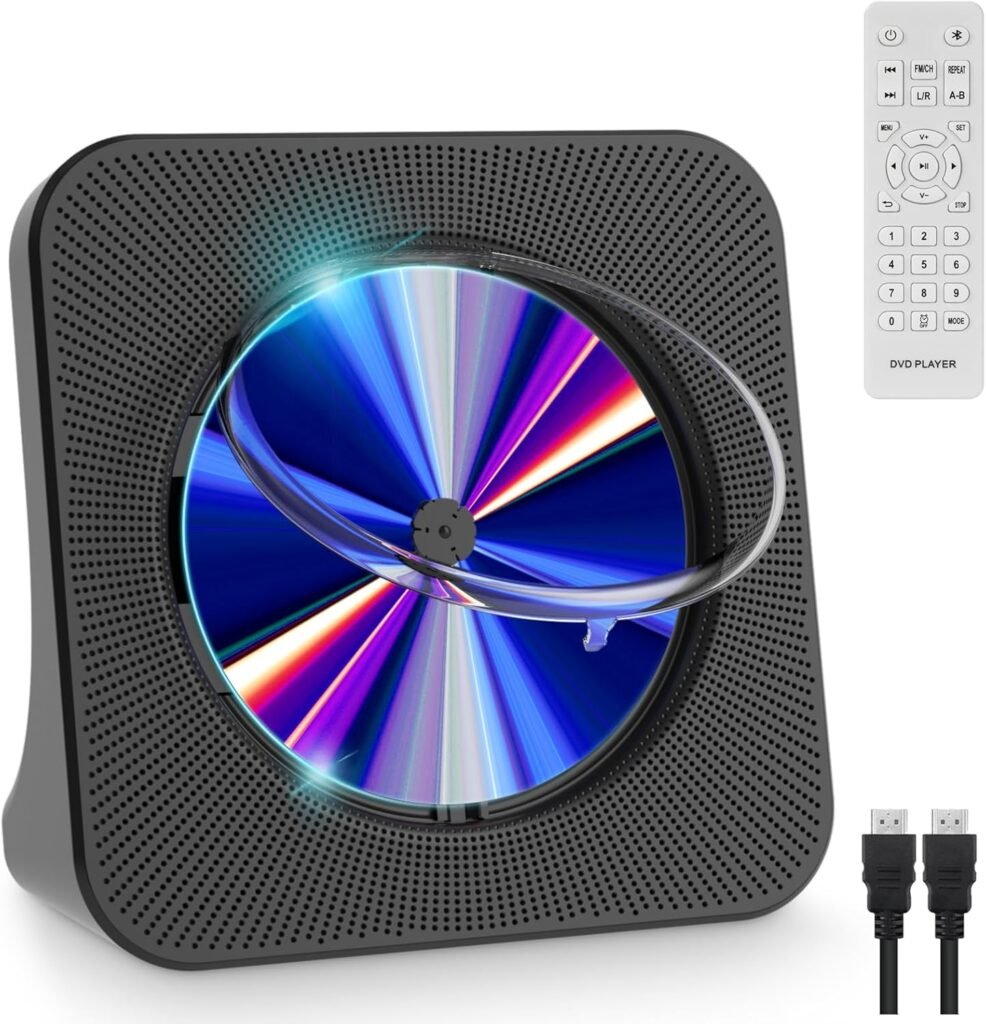 DVD speler voor TV met Bluetooth speakers, FM radio, USB-weergave, display, wekker en afstandsbediening