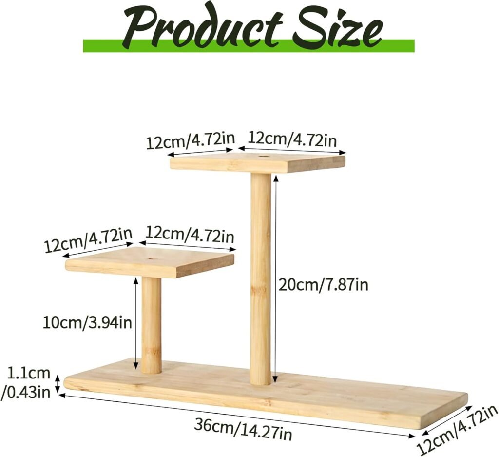 Bamboe Plantenrek 3 Laags - Houten Succulent Rek voor Binnen en Buiten - Mini Tafelmodel Display Rek - Voor Tuin, Balkon en Bureau