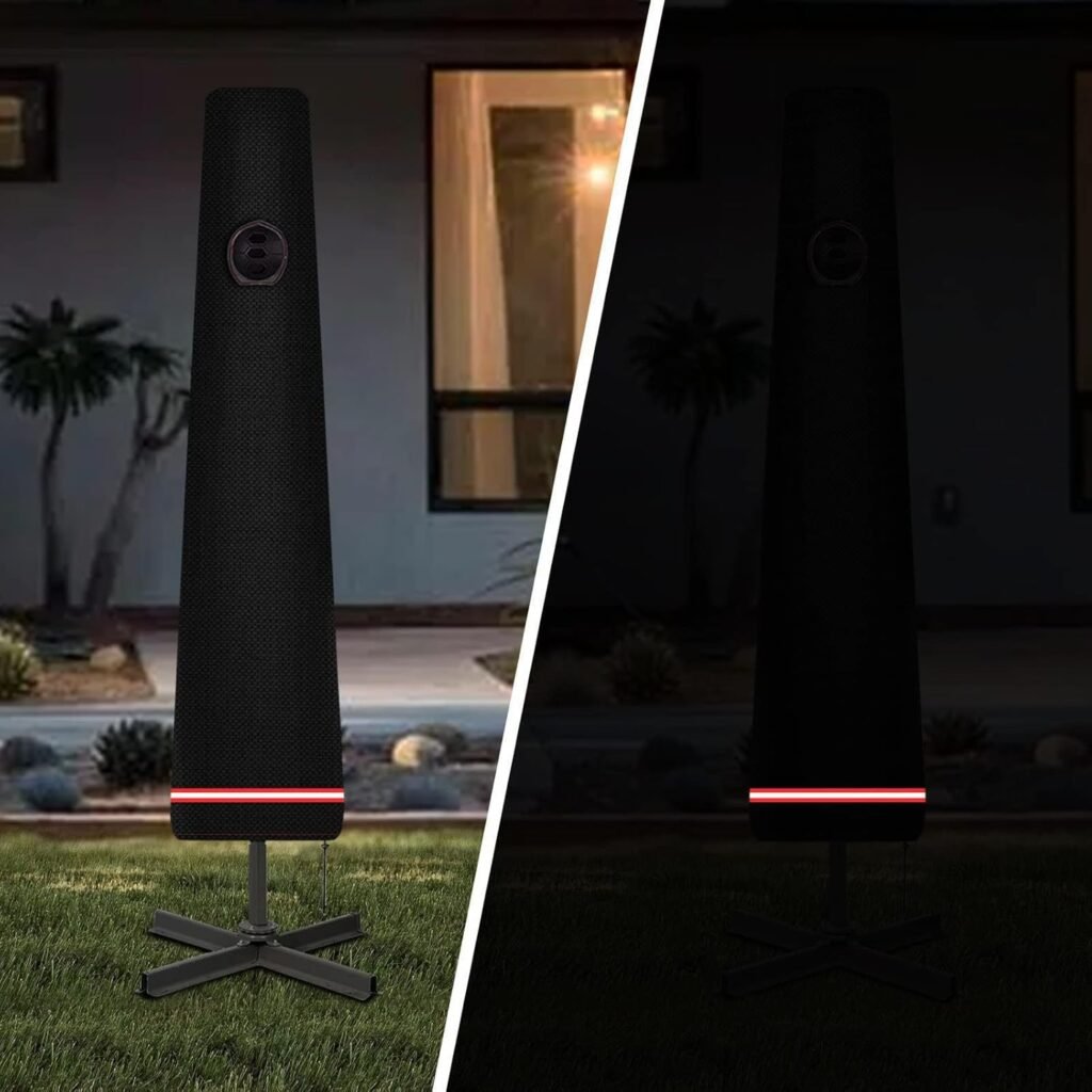 Zwarte waterdichte parasolhoes 200 cm met stok voor bescherming van parasol tegen weer en wind