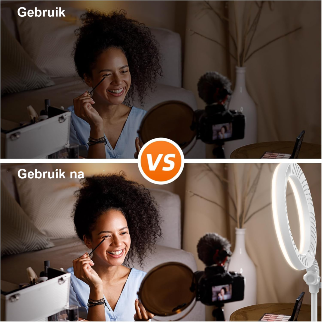Ringlamp 10,5 inch met Statief - LED Verlichting met Telefoonhouder voor Video, TikTok en YouTube - 3 Lichtkleuren en 10 Helderheidsniveaus - 360° Draaibaar