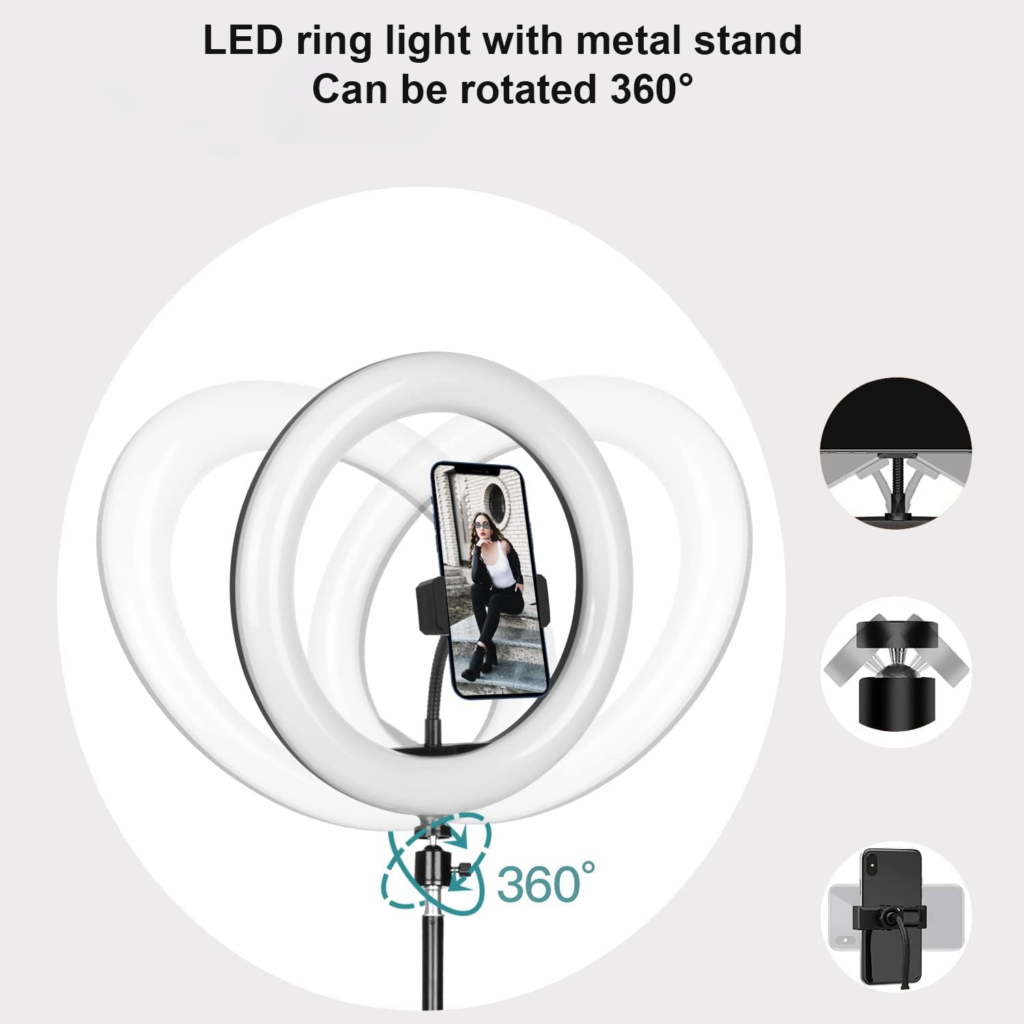 LED ringlicht 10 inch met tripod en telefoonhouder voor selfie, fotografie en livestreams