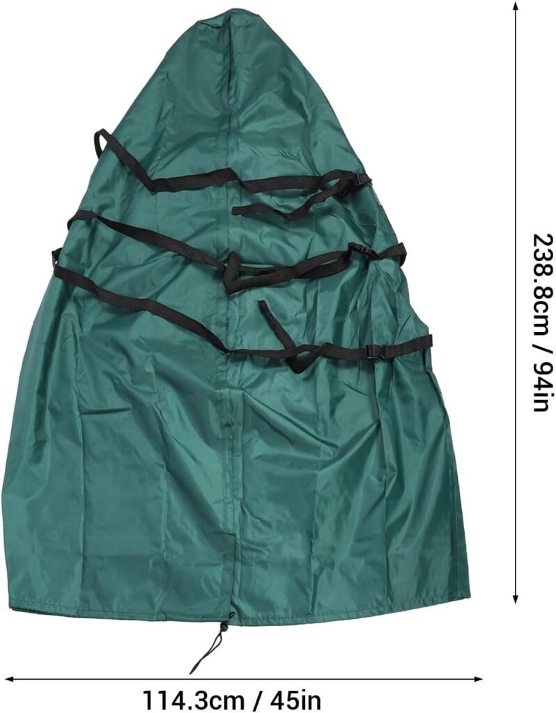 Opbergtas voor staande kunstkerstboom 114x239 cm groen met waterdichte 420D beschermhoes en spanbanden