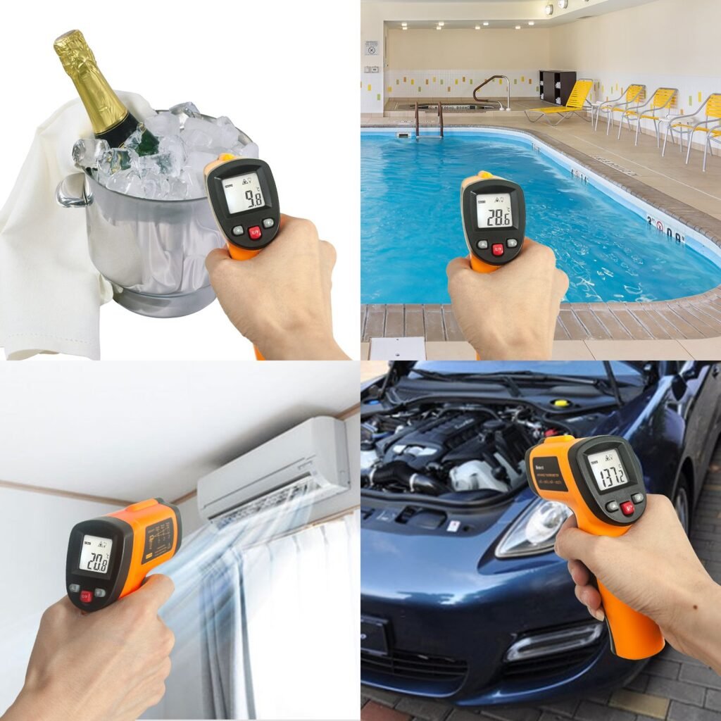 Digitale infrarood thermometer met laser en LCD display voor contactloze temperatuurmeting van -50°C tot 550°C