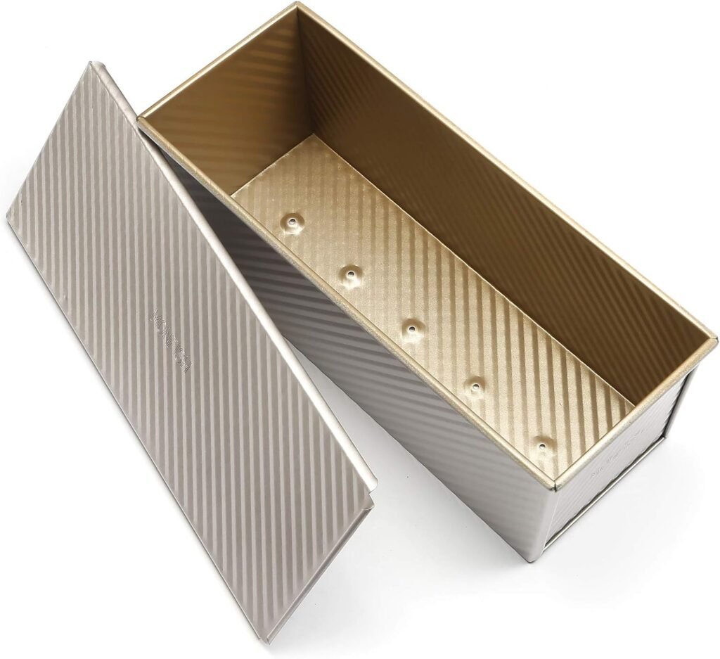 Broodbakvorm met Deksel - Antiaanbak Bakblik voor Brood en Cake - Aluminium Staal - 34 x 13,5 x 12 cm voor 1000g Deeg