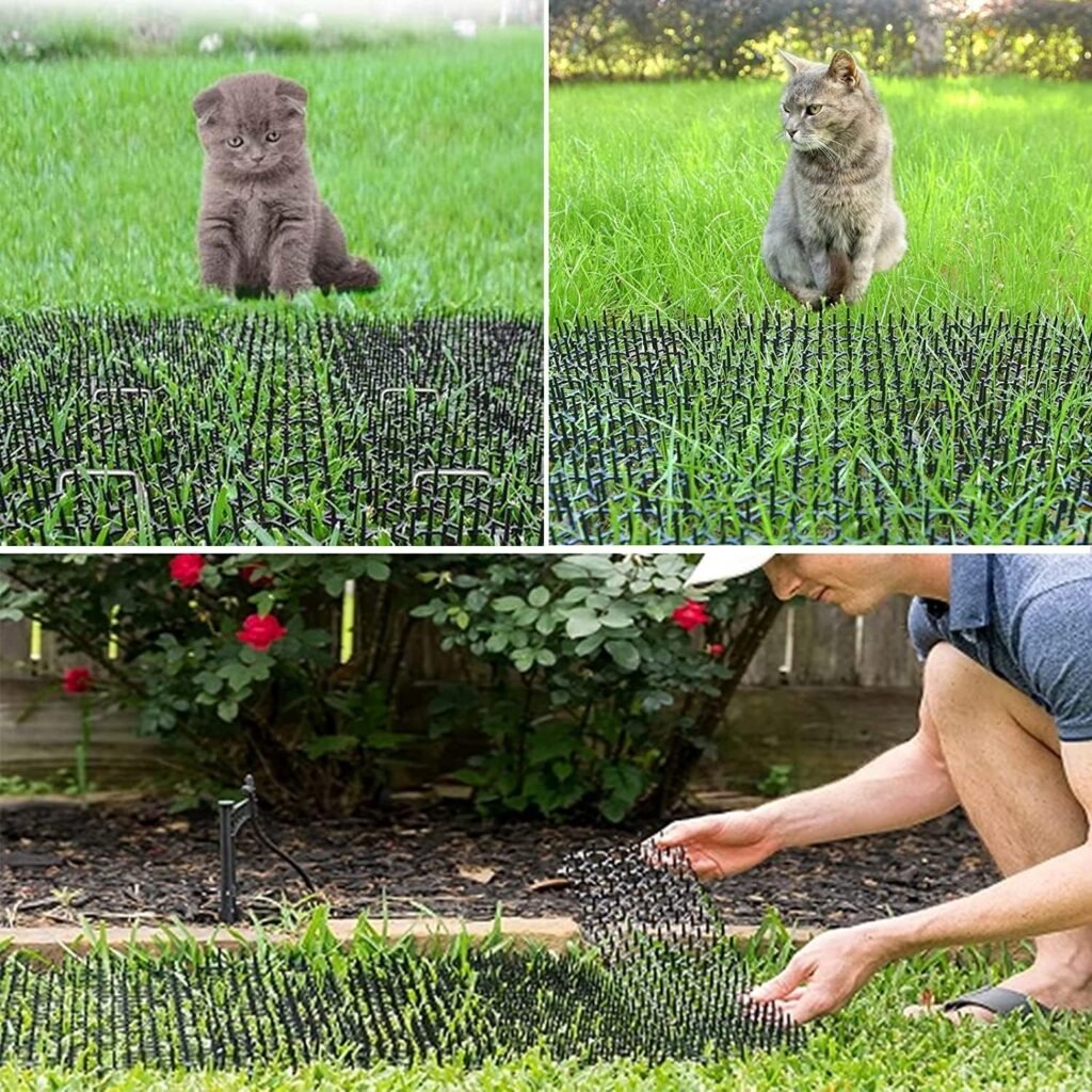 Kattenverjager Spijkermat 200x28 cm - Dieren Afweermat voor Tuin - Anti Klim Strip met Afweerpinnen - Inclusief Grondpinnen