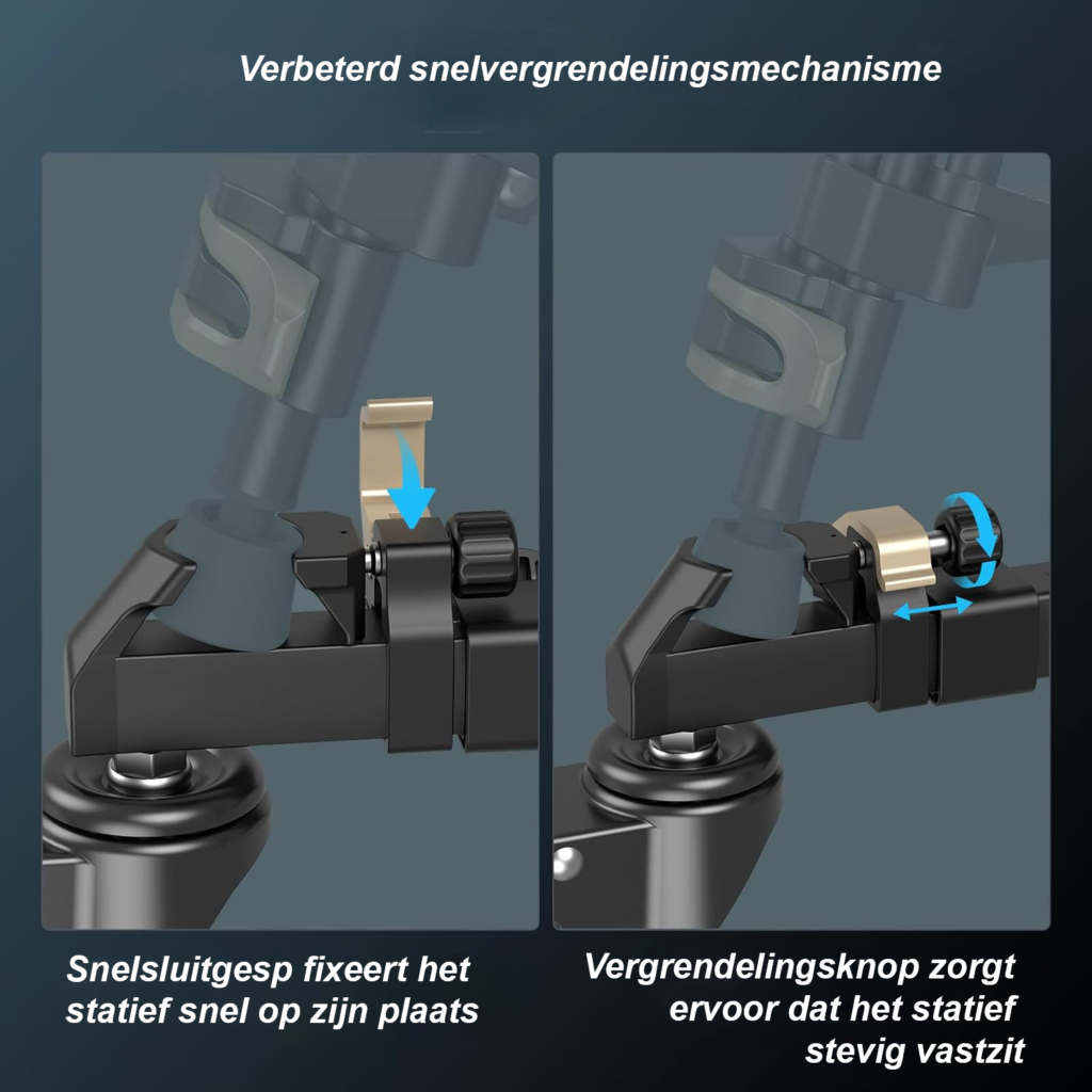 Statief dolly met 360° roterende wielen voor camera- en videostatief, heavy duty en verstelbaar ontwerp voor soepele camerabewegingen