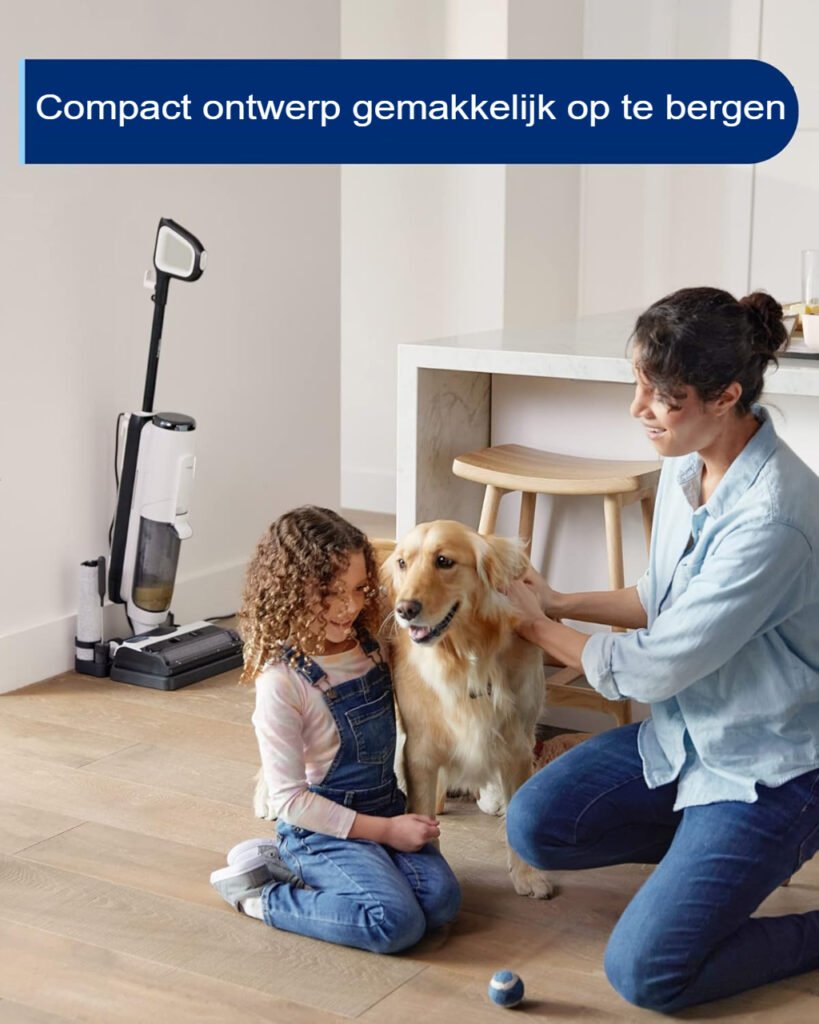 Slimme stoomreiniger 3-in-1 met LED display voor dweilen en stofzuigen van harde vloeren