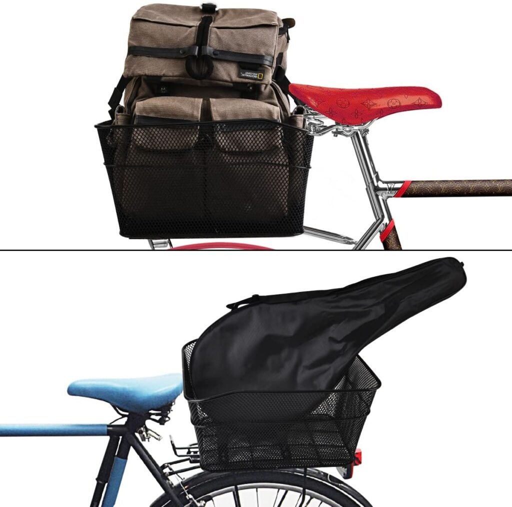Fietsmand Achter - Stalen Fietsmand voor Bagage en Huisdieren - Metalen Draadmand met Draagrek - Robuuste Achterfietsmand voor Fiets