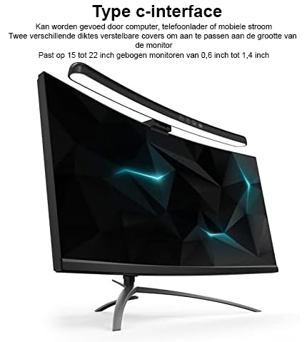 Monitorlamp voor computer met USB-C LED lichtbalk en RGB verlichting voor bureau en gaming