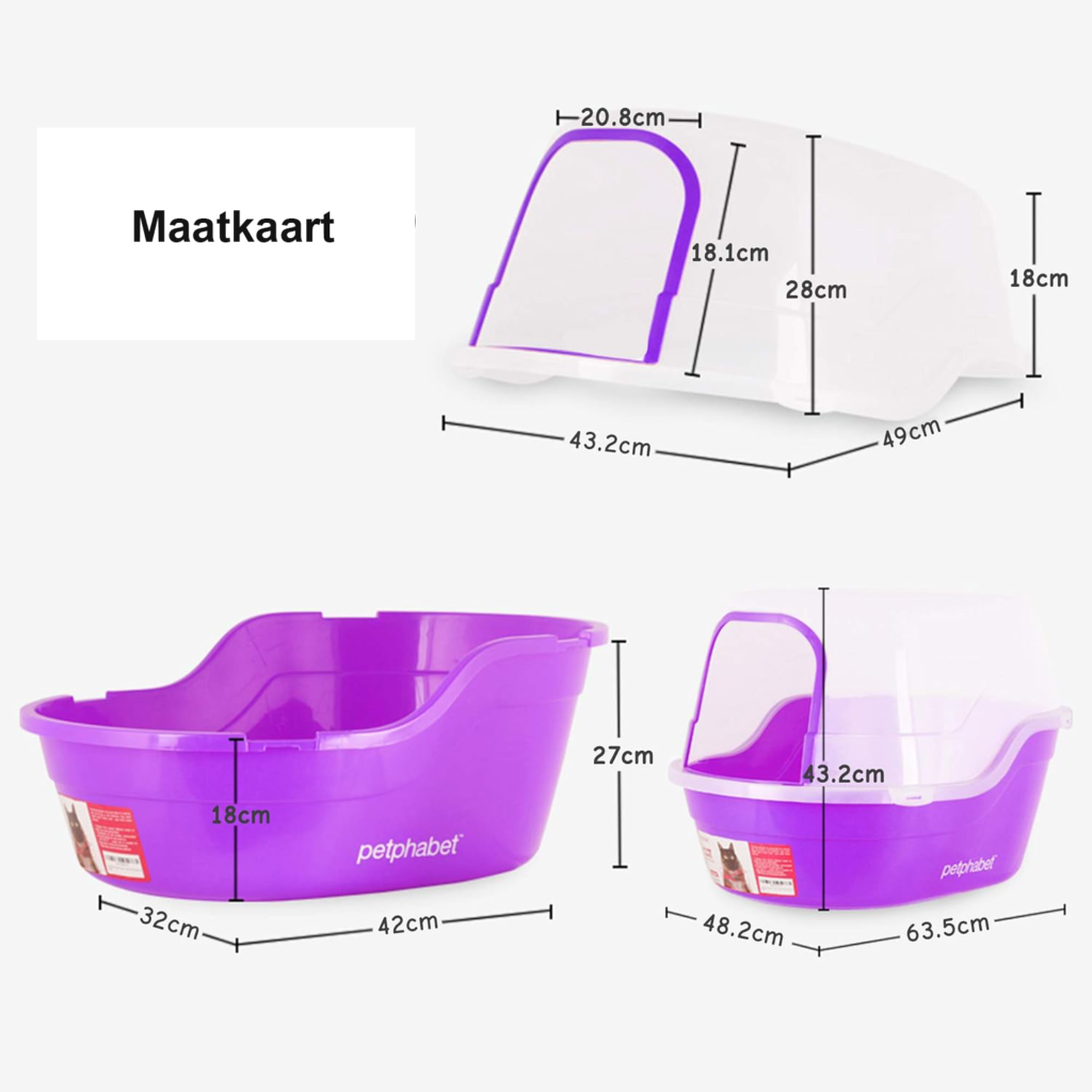 XL kattenbak met kap en deksel, gesloten jumbo litterbox voor grote katten en huisdieren, eenvoudig schoon te maken