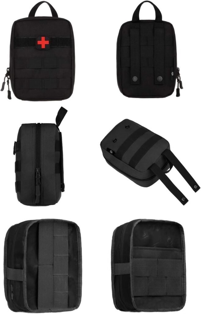 Mini EHBO Tas met Molle Systeem - Tactische Medische Opbergtas voor Outdoor, Reizen en Kamperen - Waterafstotend Nylon - Lichtgewicht Lege Eerste Hulp Organizer