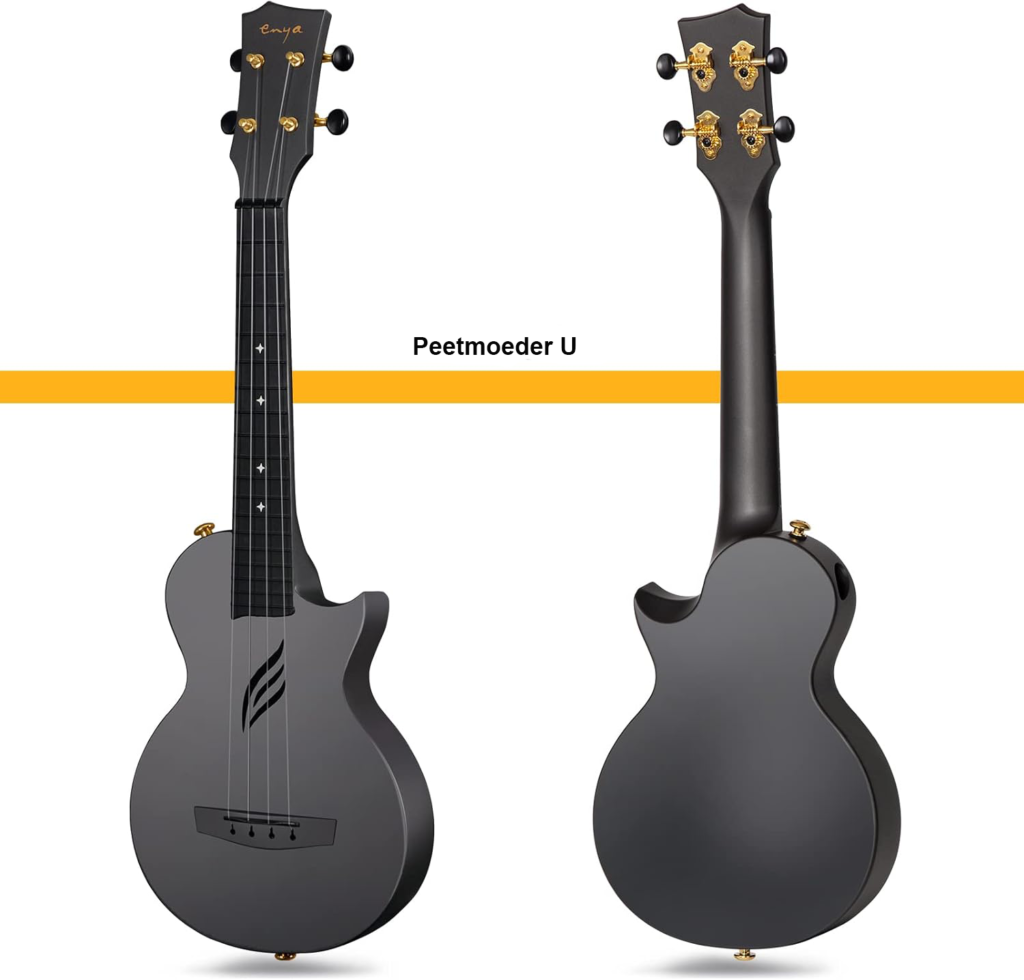 Ukulele Set 23 Inch Cutaway - Carbon Fiber Reis Ukulele met Draagtas - Inclusief Band, Capo en Extra Snaren - Voor Beginners en Gevorderden
