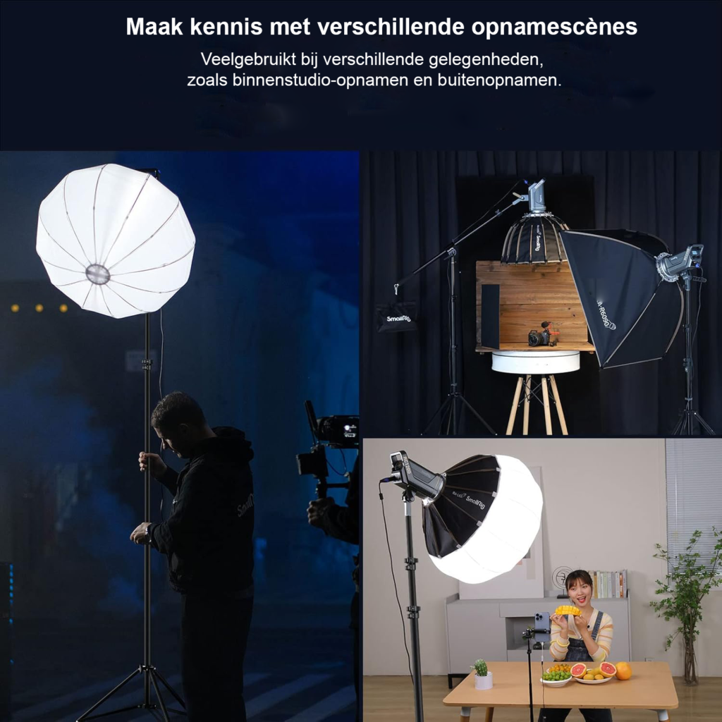Verstelbaar aluminium lichtstatief 110-280 cm met luchtvering en 1/4 inch schroefdraad voor softbox en studiolamp
