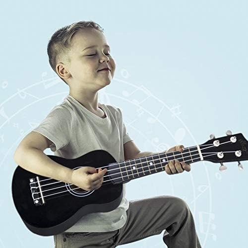 Zwarte sopraan ukelele starterset 21 inch met draagtas en accessoires voor beginners