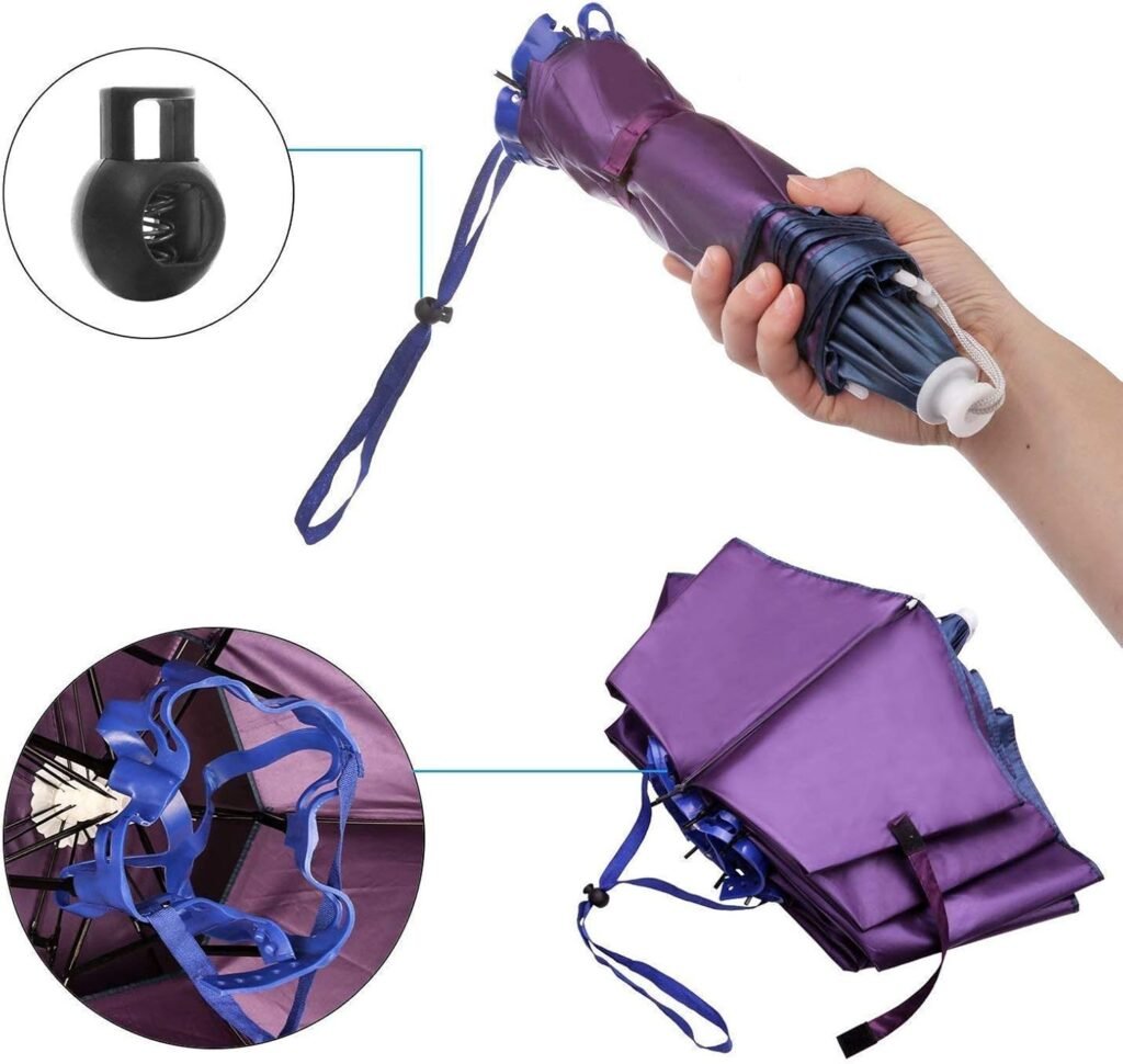 Paraplu hoed set 2 stuks - Handenvrije opvouwbare regenhoed voor buitenactiviteiten in blauw met UV-bescherming
