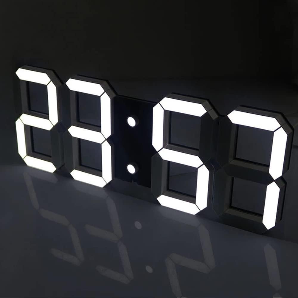 3D Digitale LED Wekker - TafelkLok met Wandklok Functie en Nachtlamp - Dimbare Klok met Kalender, Thermometer en Sluimerfunctie