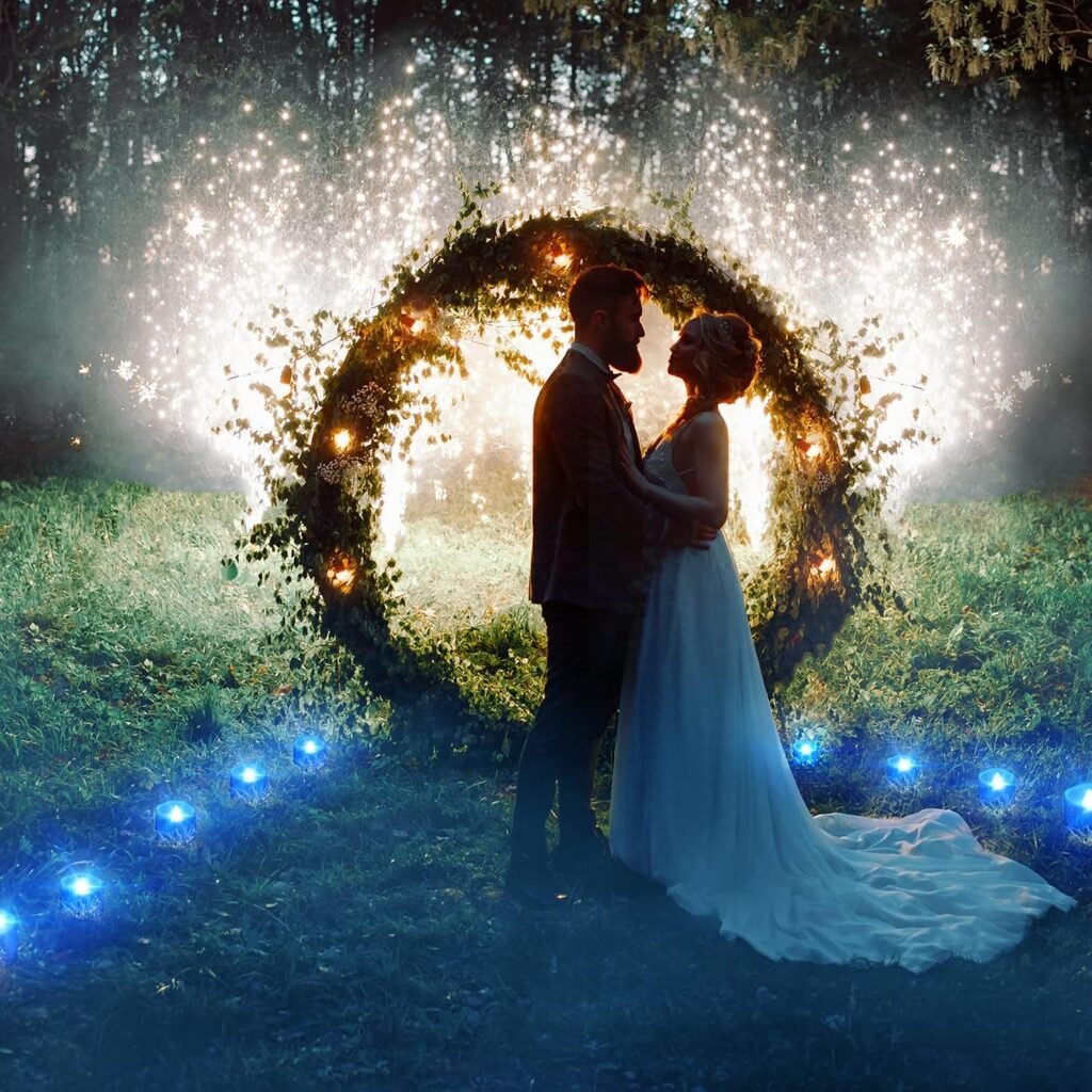 Set van 12 LED waxinelichtjes met timer en blauw flikkerend licht voor sfeerverlichting en decoratie