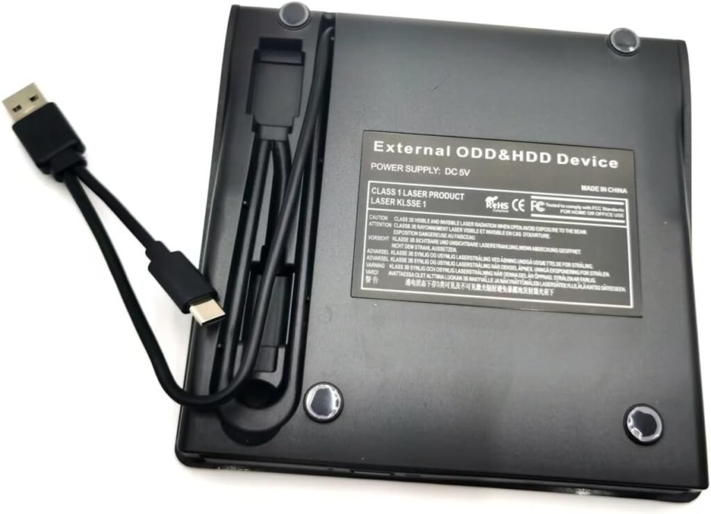 Externe DVD Brander USB 3.0 - Draagbare CD DVD Speler en Brander - Type-C Drive voor Laptop, PC en MacBook - Zwart