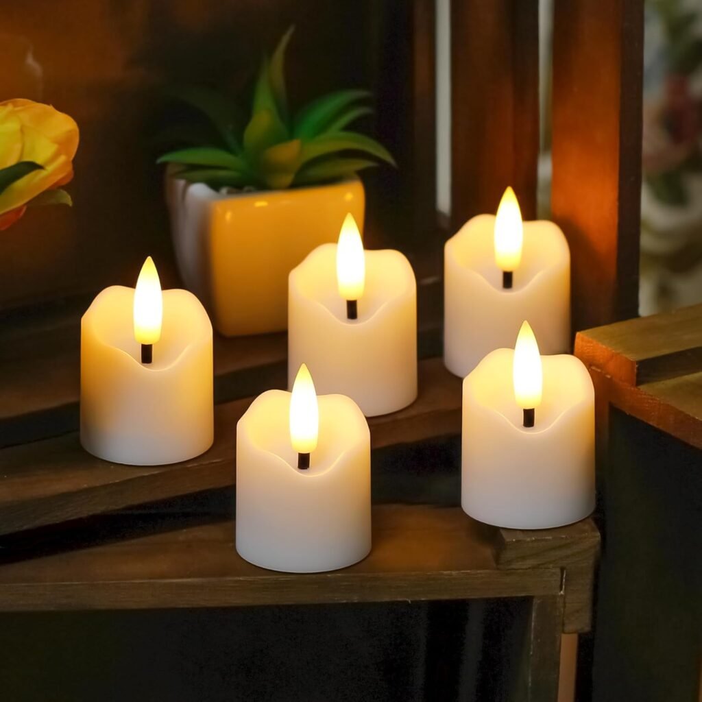 Oplaadbare LED waxinelichtjes set van 6 - Flameloze kaarsen sfeerverlichting voor thuis en feest - Afstandsbediening en timer USB oplaadbaar - 4 x 4,2 cm