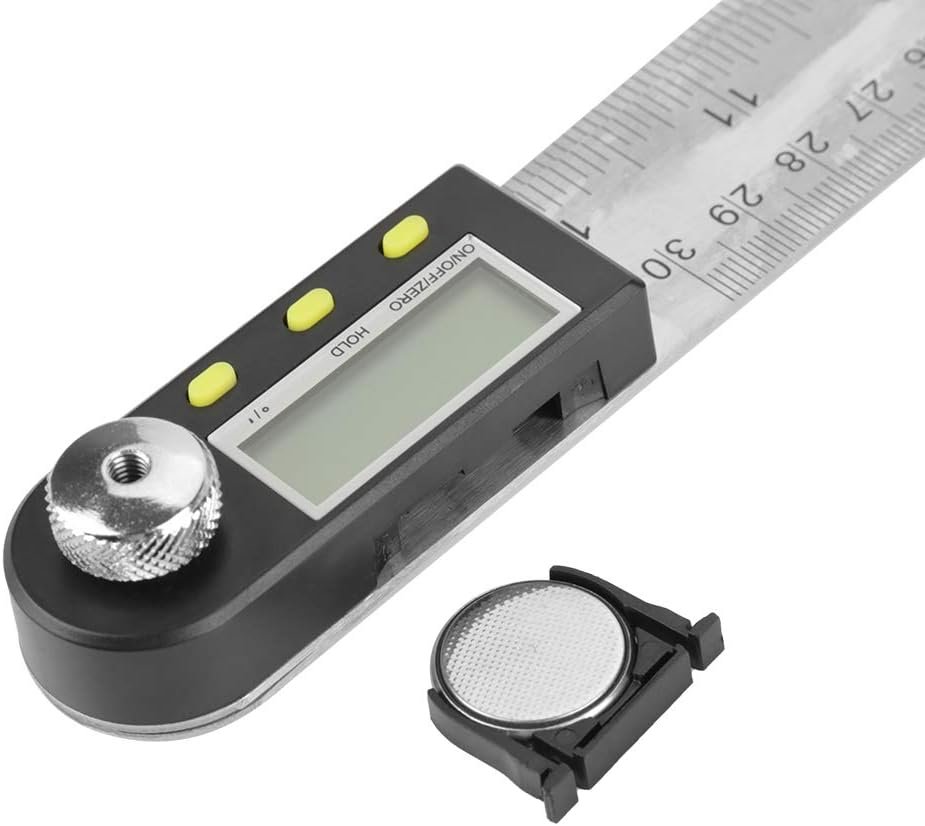 Digitale hoekmeter 0-300mm RVS - elektronische goniometer en mitre gauge voor houtbewerking en timmerwerk