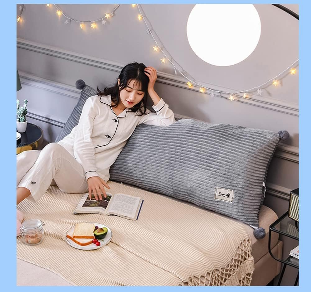 Rugsteun Kussen 80x45 cm met Antislipbanden - Ergonomisch Rugkussen voor Bed, Sofa en Hoofdbord - Tatami Leeskussen met Afneembare Wasbare Hoes Grijs