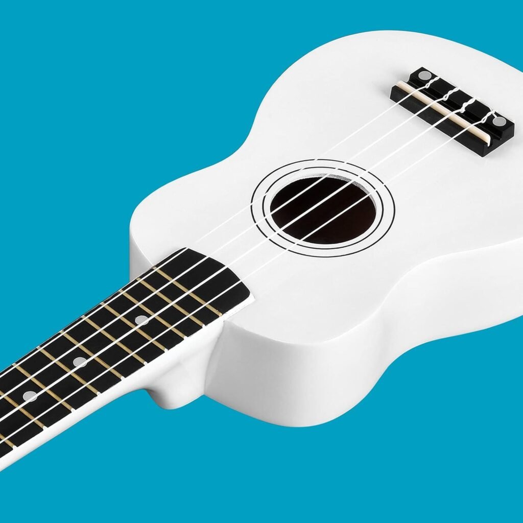 sopraan ukulele starter set 21 inch wit beginners ukelele met draagtas clip-on tuner accessoires snaren riem plectrum akkoordkaart poetsdoek