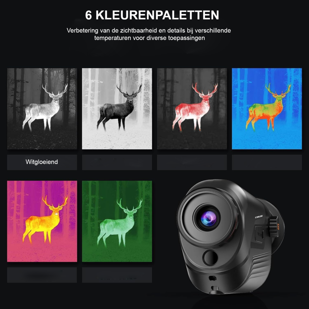 Handheld warmtebeeldcamera met thermische monoculair, 256x192 resolutie, nachtzicht en draadloze connectiviteit voor outdoor gebruik