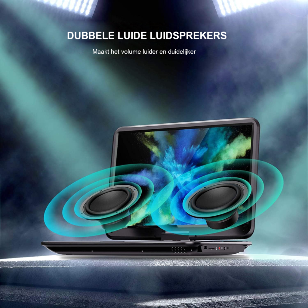 Draagbare DVD Speler 10.1 Inch - DVD Player met Oplaadbare Batterij - Voor TV en Auto met USB, SD en Afstandsbediening - Regio Vrij
