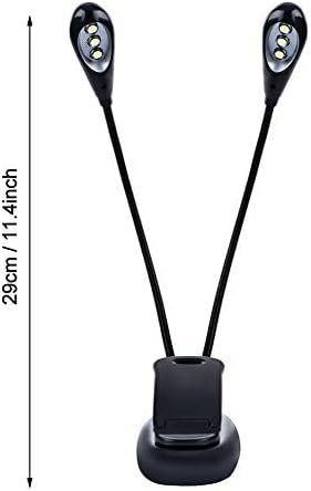 USB oplaadbare LED clip lamp met dubbele kop voor lezen en e-reader