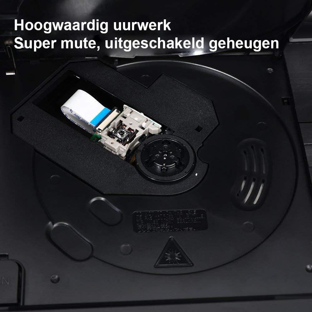 Draagbare DVD-speler met 10,5 inch draaibaar HD scherm en oplaadbare batterij zwart