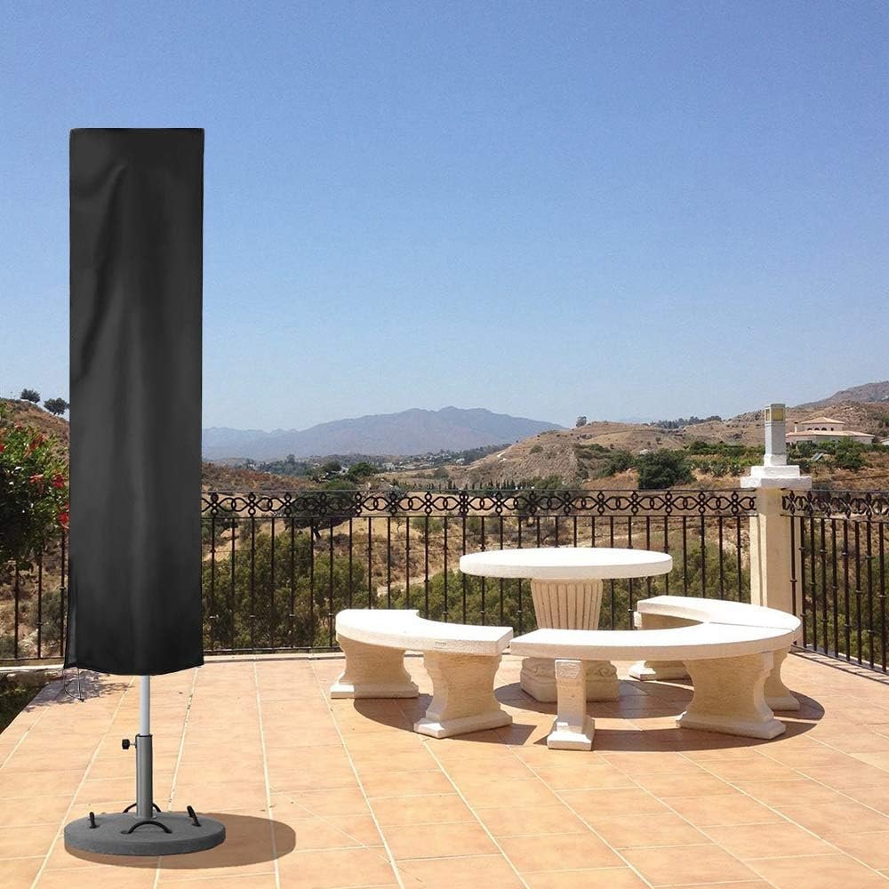 Waterdichte parasolhoes 240x57x57 cm met rits van 210D Oxford materiaal voor tuin en buiten