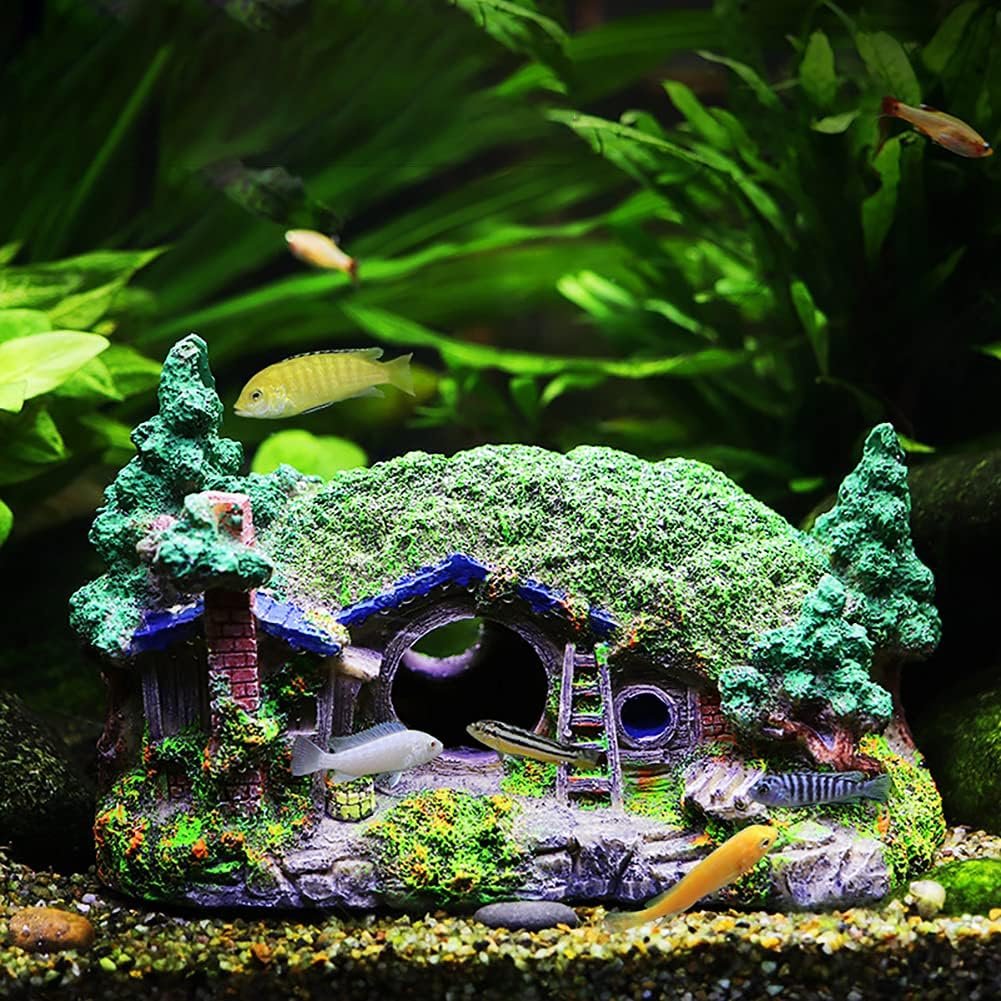 Aquarium ornament resin grot als schuilplaats voor vissen en reptielen
